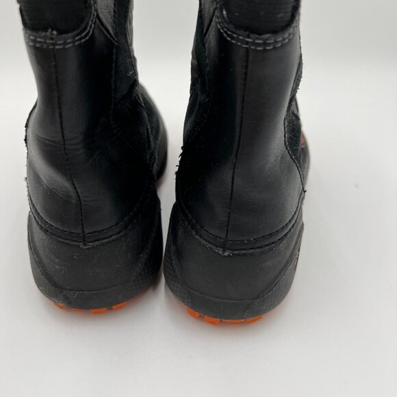 Columbia Techlite Boots Winter Snow Day Black Orange Leather Rubber size 6 - Picture 10 of 16